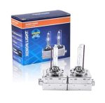 Set X2 becuri Xenon D1S White auto pentru Far, suport metalic, 35W, 6000K