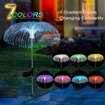 SET 2 x Lampa Solara Gradina Tip Palmier/Meduza RGB