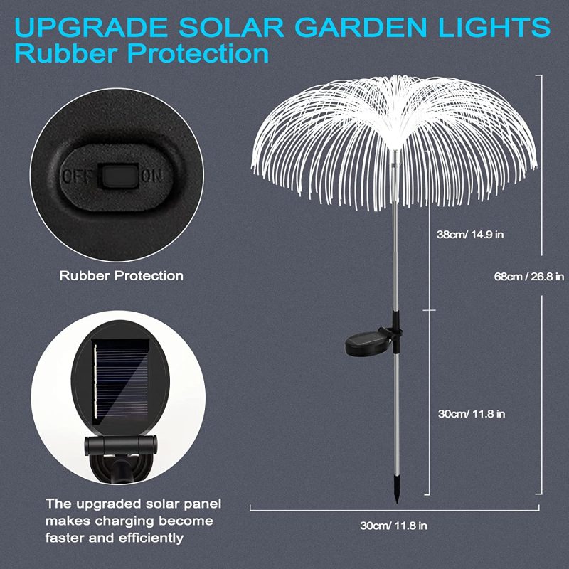 SET 2 x Lampa Solara Gradina Tip Palmier/Meduza RGB - imagine 5