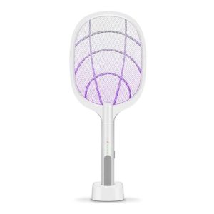 Paleta electrica anti tantari si insecte 2IN1cu lumina inclusa, stativ birou, utilizare manuala sau automata acumulator 2000mAh 3000V