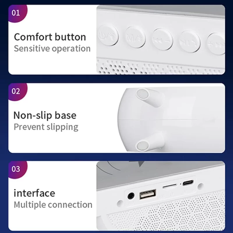 Statie incarcare wireless 3 in 1 cu lampa RGB si boxa bluetooth - imagine 8