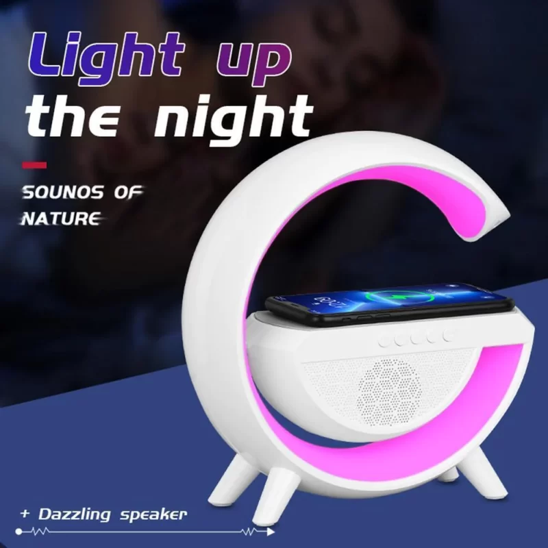 Statie incarcare wireless 3 in 1 cu lampa RGB si boxa bluetooth - imagine 11