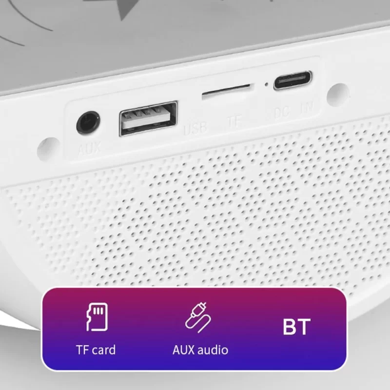Statie incarcare wireless 3 in 1 cu lampa RGB si boxa bluetooth - imagine 10