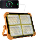 Proiector Led cu Panou Solar incorporat 500W, 3 moduri de lumina si Functie Stroboscop, 12000Ah, IP65/IP66, 6500K, A++, -30C, 50,000h,Lithium