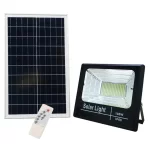 Proiector LED exterior De 100W cu panou solar, telecomanda cu functii multiple