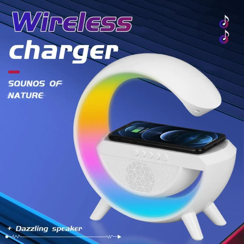 Statie incarcare wireless 3 in 1 cu lampa RGB si boxa bluetooth - imagine 6