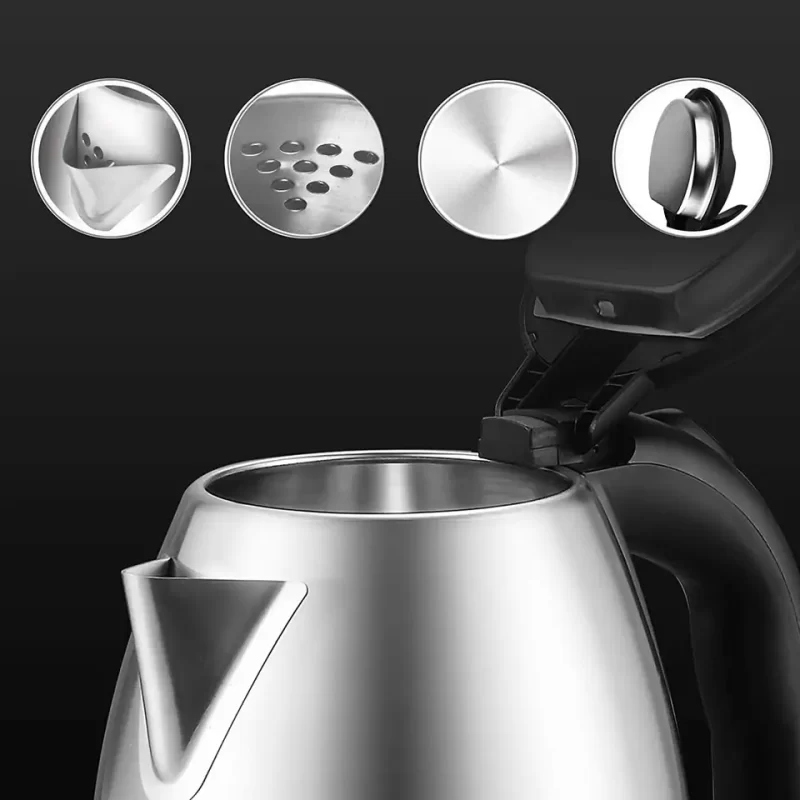 Cana Fierbator Scarlett, Inox, 1500W, 2 L, Declansare Automata, Inox/Negru - imagine 4
