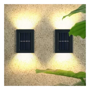 Set X2 Lampi Solare pentru Perete Exterior, Iluminare sus-jos, Lumina calda