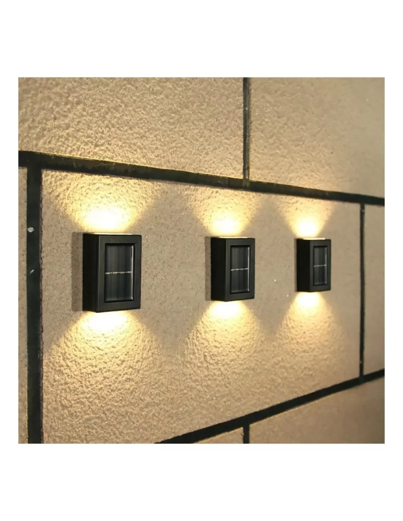 Set X2 Lampi Solare pentru Perete Exterior, Iluminare sus-jos, Lumina calda - imagine 2