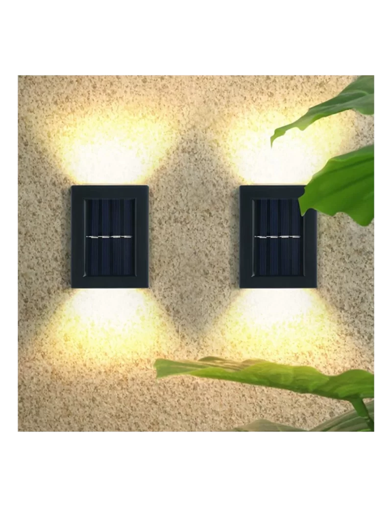 Set X2 Lampi Solare pentru Perete Exterior, Iluminare sus-jos, Lumina calda