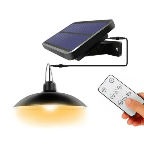 Lampa Solara de Interior cu 1 Bec, 50W, Lumina Alba, cu Telecomanda Inclusa