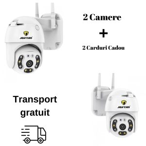 Pachet 2 x Camere de supraveghere Jortan wifi Ip + 2 Carduri Cadou  32Gb