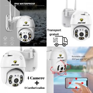 Pachet 4 x Camere de supraveghere Jortan wifi Ip + 4 Carduri Cadou  32Gb