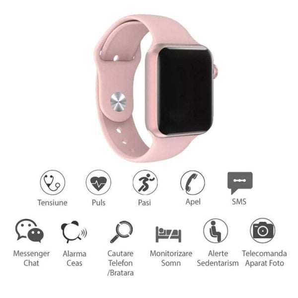 Ceas Smart I7 Promax, Apeluri/Sms/Social Media, Monitorizare, Somn, Ritm Cardiac, Pedometru,Muzica, Rezistent la Apa,etc - imagine 6