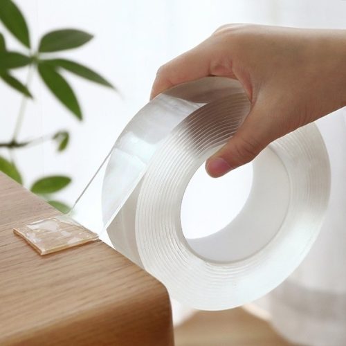 Bandă Dublu Adezivă Nano Magic Tape din Silicon, Reutilizabilă și Transparentă  1 + 1