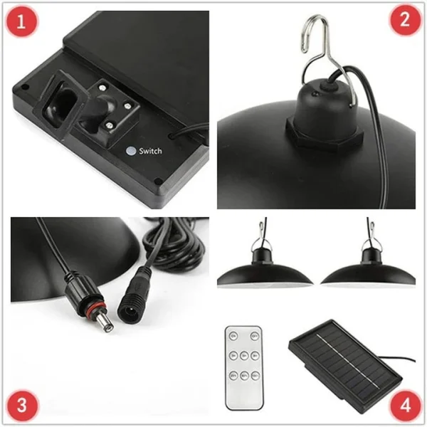 Lampa Solara 2 Abajur de Interior Exterior cu Telecomanda - imagine 4