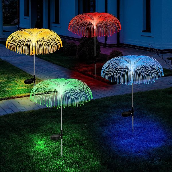 SET 2 x Lampa Solara Gradina Tip Palmier/Meduza RGB - imagine 4