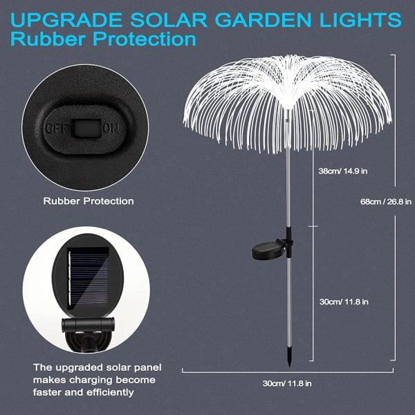 SET 2 x Lampa Solara Gradina Tip Palmier/Meduza RGB - imagine 5