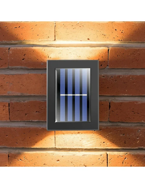 Set X2 Lampi Solare pentru Perete Exterior, Iluminare sus-jos, Lumina calda - imagine 4