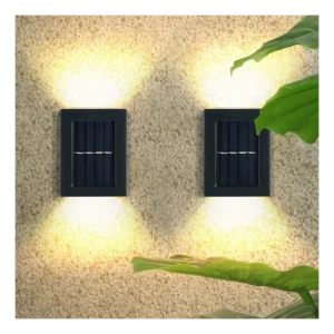 Set X2 Lampi Solare pentru Perete Exterior, Iluminare sus-jos, Lumina calda
