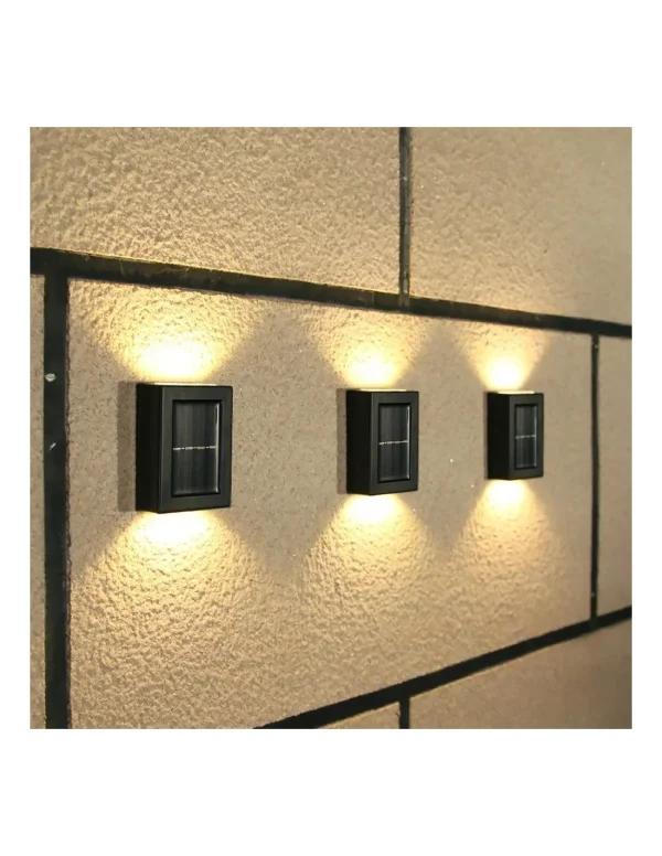 Set X2 Lampi Solare pentru Perete Exterior, Iluminare sus-jos, Lumina calda - imagine 2