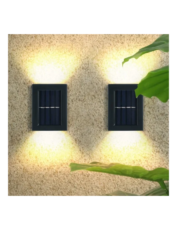 Set X2 Lampi Solare pentru Perete Exterior, Iluminare sus-jos, Lumina calda